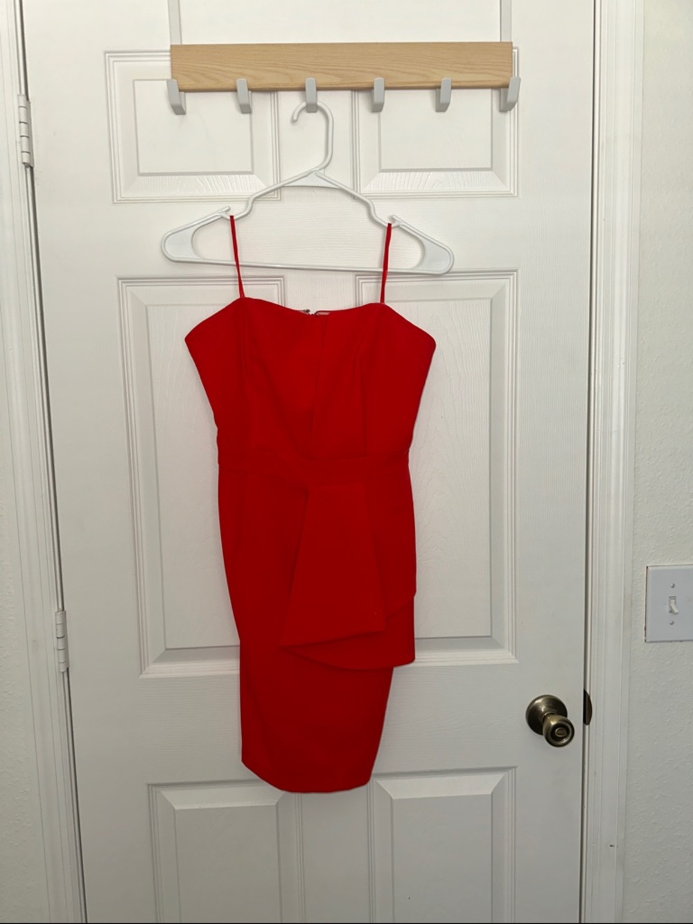 Red Spaghetti-Strap Cocktail Dress